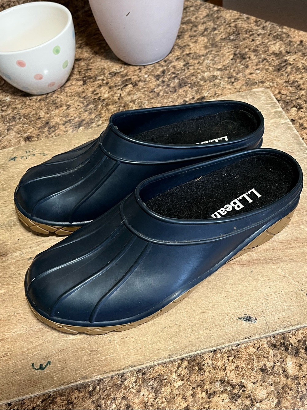 LL Bean Women’s Size 6 Navy Rubber Clog Mules